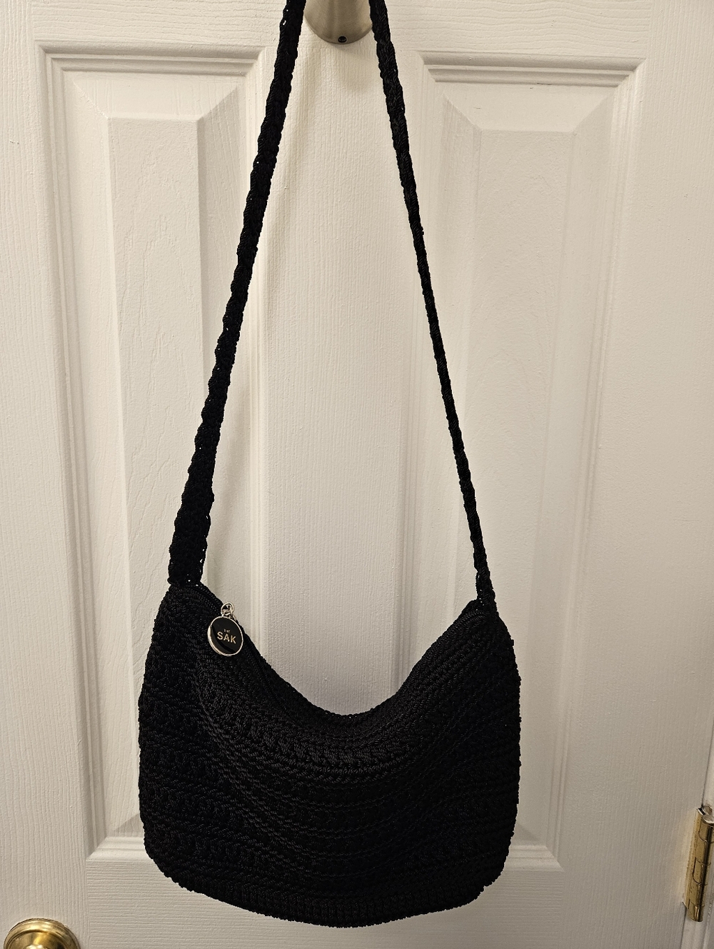 The Sak Black Crochet Shoulder Bag